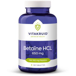 Betaine HCL 650 mg & pepsine 160 mg 120tb