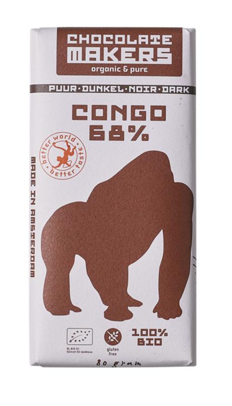 Gorilla bar 68% puur bio 80g