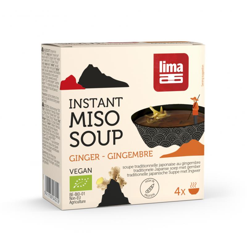 Instant miso soep gember 4 x 15 gram bio 4x15g