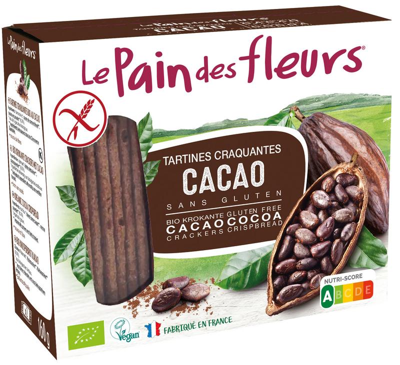 Krokante bio crackers met cacao bio 160g