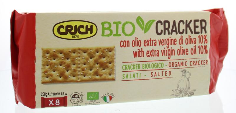 Crackers olijfolie met zout rood bio 250g