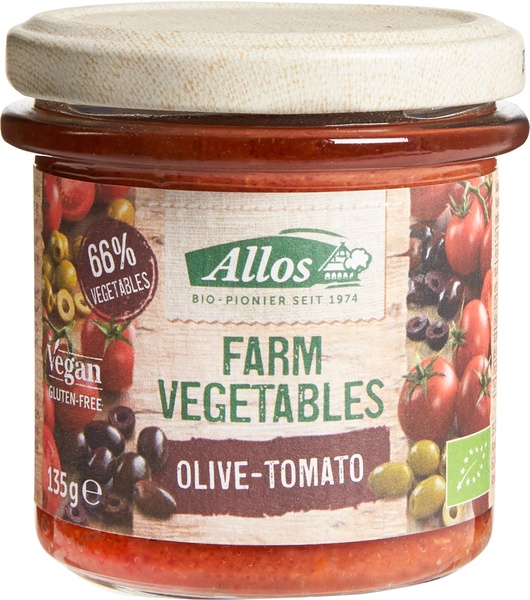 Farm vegetables tomaat & olijf bio 135g