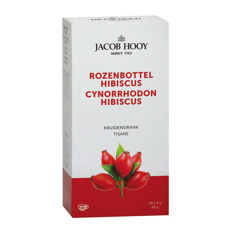 Rozenbottel hibiscus thee zakjes 20st
