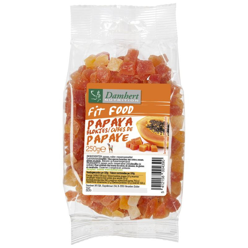 Fit food papayablokjes 250g
