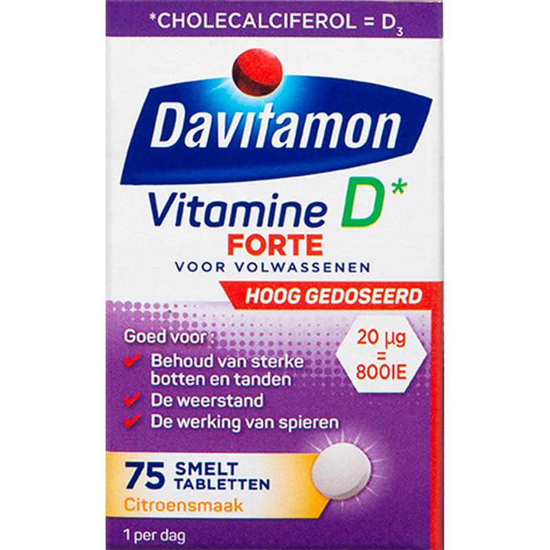 Vitamine D3 forte smelttablet 75tb