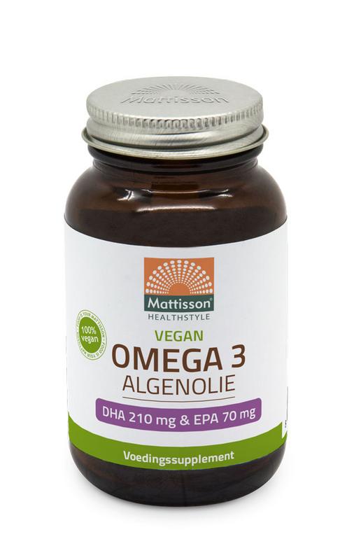 Vegan omega-3 algenolie DHA 210mg EPA 70mg 60vc