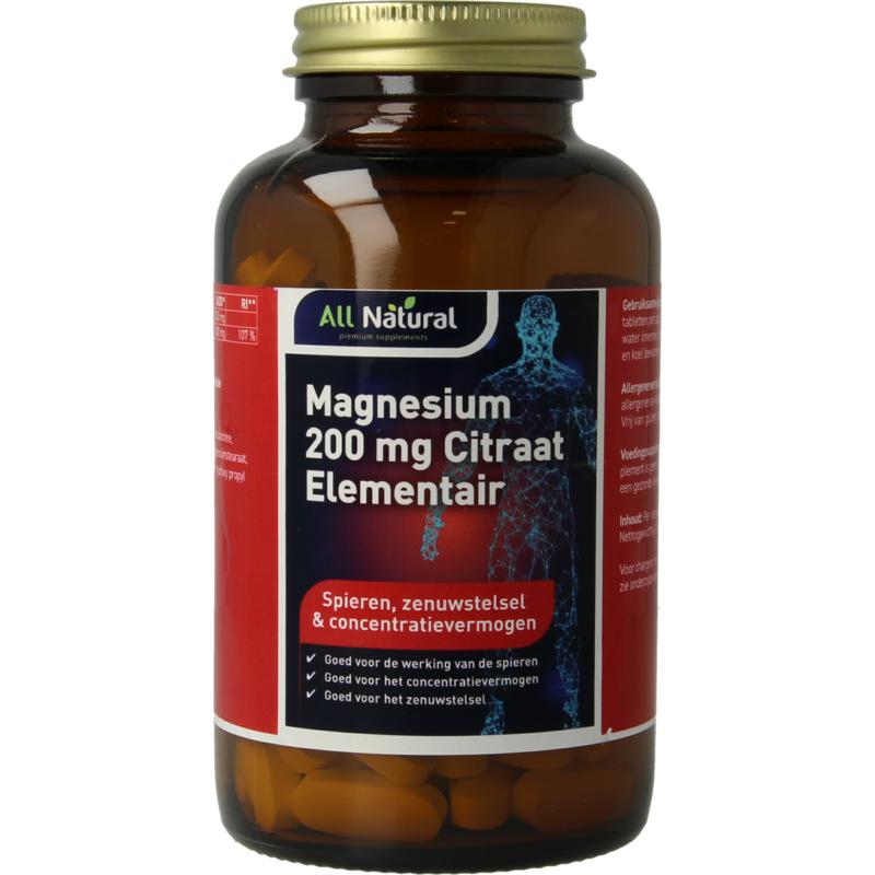 Magnesium citraat 200mg element 120tb