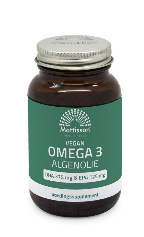Vegan omega 3 algenolie DHA 375mg EPA 125mg 60sft