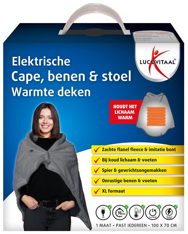 Electrische cape benen & stoel warmte deken 1paar