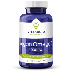 Vegan omega 3 1000 triglyceriden 300 DHA 100 EPA 90sft