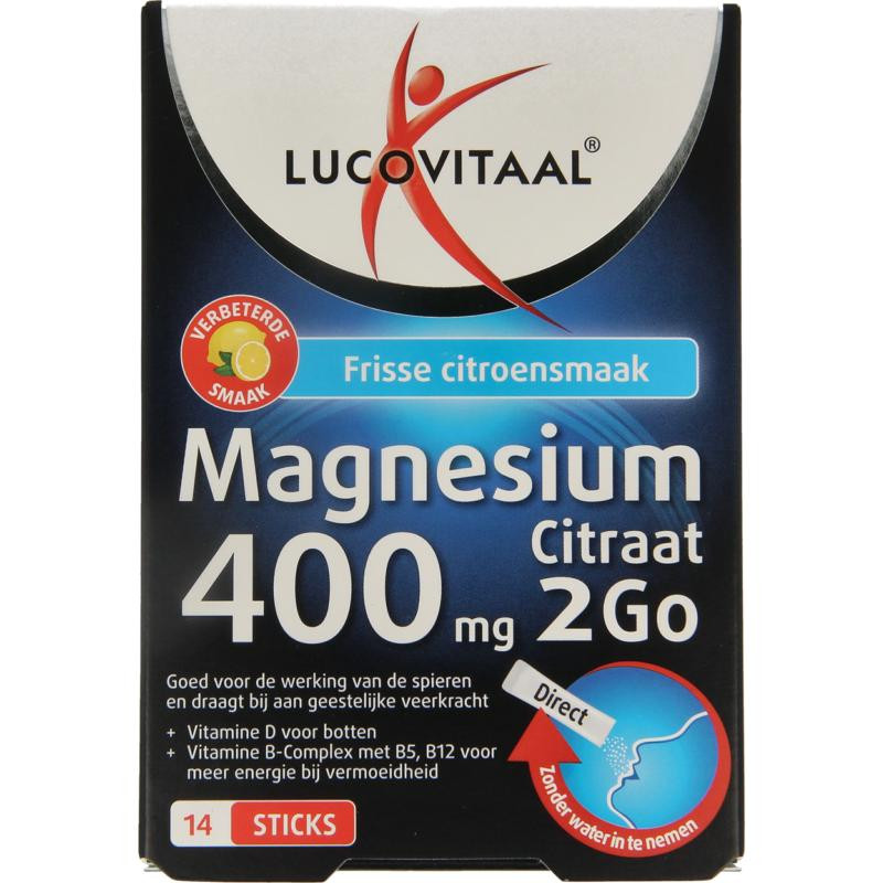 Magnesium citraat 400mg 2go sticks 14st