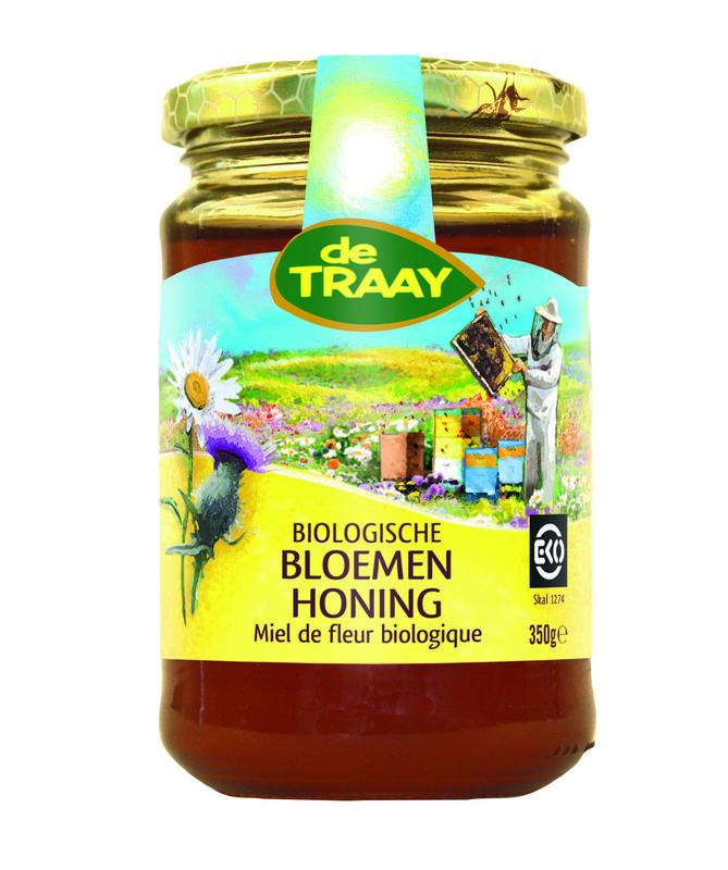 Bloemen honing vloeibaar bio 350g