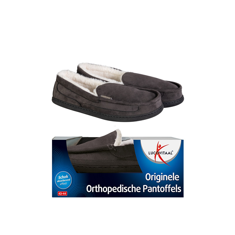 Orthopedische pantoffels antraciet maat 43-44 1paar