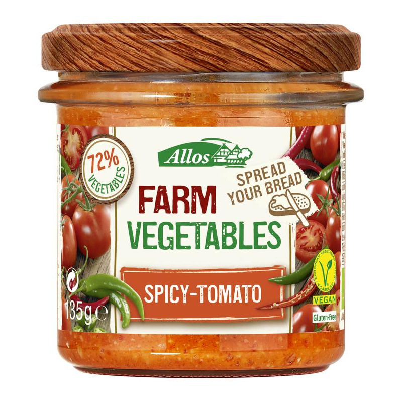 Farm vegetables pittige tomaat bio 135g